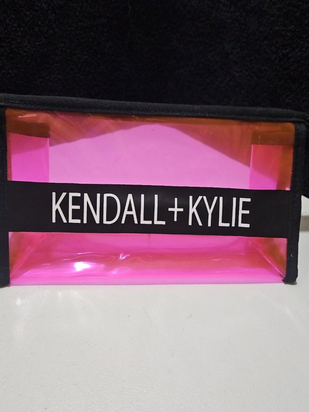 Kendall + Kylie Neon Pink Translucent PVC Wristlet